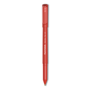 Paper Mate Write Bros. Ballpoint Pen, Stick, Fine 0.8 mm, Red Ink, Red Barrel, Dozen