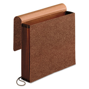Pendaflex Premium Reinforced Expanding Wallet, 5.25" Expansion, 1 Section, Elastic Cord Closure, Letter Size, Red Fiber
