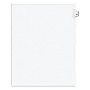 Avery Preprinted Legal Exhibit Side Tab Index Dividers, Avery Style, 10-Tab, 52, 11 x 8.5, White, 25/Pack, (1052) View Product Image