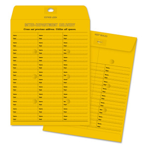 Quality Park Brown Kraft Redi-Tac Box-Style Interoffice Envelope, #97, Two-Sided Three-Column Format, 10 x 13, Brown Kraft, 100/Box