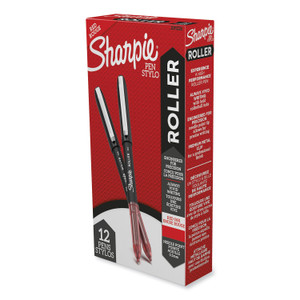 Sharpie Roller Professional Design Roller Ball Pen, Stick, Fine 0.5 mm, Red Ink, Black/Red Barrel, Dozen (SAN2093226) View Product Image