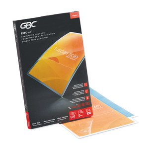 GBC EZUse Thermal Laminating Pouches, 5 mil, 11.5" x 17.5", Gloss Clear, 100/Box