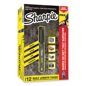 Sharpie Pro Permanent Marker, Fine Bullet Tip, Black, Dozen (SAN2017818) View Product Image