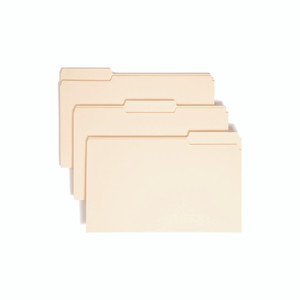 Smead Manila File Folders, 1/3-Cut Tabs: Assorted, Legal Size, 0.75" Expansion, Manila, 100/Box