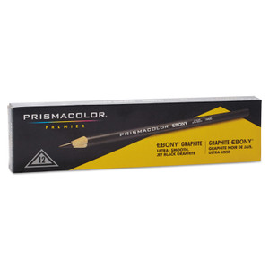Prismacolor EBONY Sketching Pencil, 4 mm, 2B, Jet Black Lead, Black Matte Barrel, Dozen