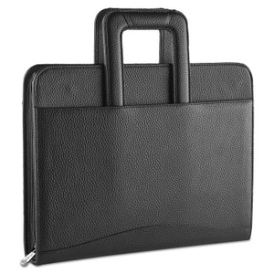 Universal Zip-Around Padfolio, Vinyl, 14 1/2 x 2 1/2 x 11 1/2, Black (UNV25650) View Product Image