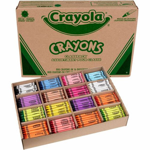 Crayola Crayon Classpack, 800 Count, 16 Colors - For Child - Black, Blue, Brown, Green, Orange, Red-violet, Yellow, Blue-violet, Carnation Pink, Red Orange, White, ...