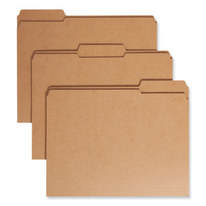 Smead Heavyweight Kraft File Folder, 1/3-Cut Tabs: Assorted, Letter Size, 0.75" Expansion, 11-pt Kraft, Brown, 100/Box