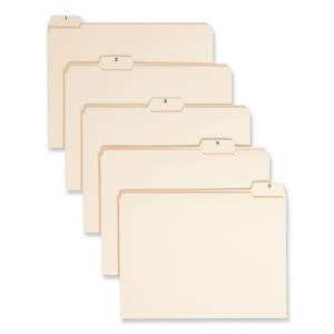 Smead Indexed File Folder Sets, 1/5-Cut Prelabeled Tabs: 1 to 31, Letter Size, 0.75" Expansion, Manila, 31/Set