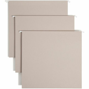 Smead TUFF 1/3 Tab Cut Letter Recycled Hanging Folder - 8 1/2" x 11" - 4" Expansion - Top Tab Location - Assorted Tab Position - Steel Gray