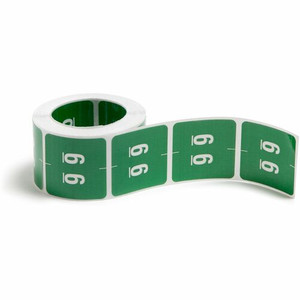 Smead DCC Color-Coded Numeric Labels - 6 - x 1 1/2" Width x 1 1/2" Length - Green - Laminated
