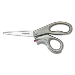 Westcott E-Z Open Box Opener Stainless Steel Shears, 8" Long, 3.25" Cut Length, Gray Offset Handle (ACM13227) View Product Image
