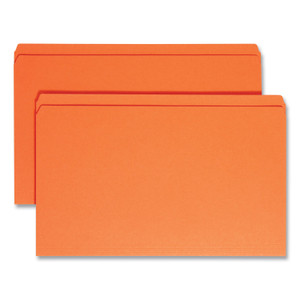Smead Reinforced Top Tab Colored File Folders, Straight Tabs, Legal Size, 0.75" Expansion, Orange, 100/Box