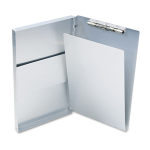 Saunders Snapak Aluminum Side-Open Forms Folder, 0.5" Clip Capacity, Holds 8.5 x 14 Sheets, Silver (SAU10519) View Product Image