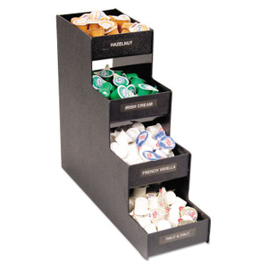 Vertiflex Commercial Grade Narrow Condiment Organizer, 8 Compartments, 6 x 19 x 15.88, Black