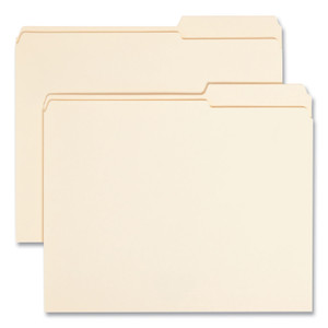 Smead Reinforced Guide Height File Folders, 2/5-Cut Tabs: Right Position, Letter Size, 0.75" Expansion, Manila, 100/Box (SMD10386) View Product Image