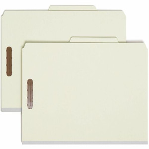 Smead 2/5 Tab Cut Letter Recycled Classification Folder - 8 1/2" x 11" - 2" Expansion - 4 x 2K Fastener(s) - 1" Fastener Capacity, 2" Fastener Capacity - Top Tab Location - (SMD13723)