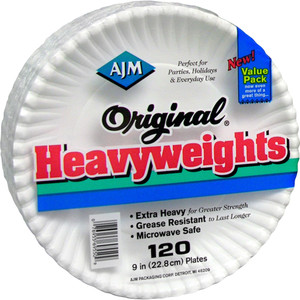 AJM Heavyweight Paper Plates (AJMOH9AJBXWHCT) View Product Image