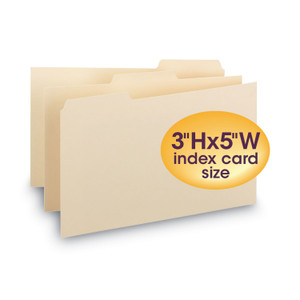 Smead Manila Card Guides, 1/3-Cut Top Tab, Blank, 3 x 5, Manila, 100/Box (SMD55030) View Product Image