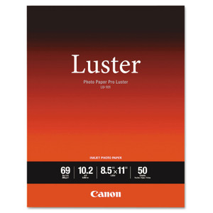 Canon PRO Luster Inkjet Photo Paper, 10.2 mil, 8.5 x 11, Luster White, 50/Pack (CNM6211B004) View Product Image