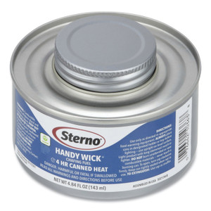 Sterno Handy Wick Chafing Fuel, Methanol, 4 Hour Burn, 4.84 oz Can, 24/Carton