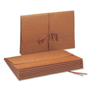 Smead Redrope Expanding Wallets, 5.25" Expansion, 1 Section, Cloth Tie Closure, Legal Size (10" x 15"), Redrope