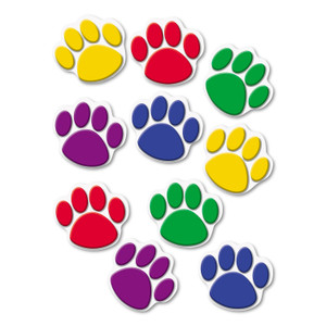 Teacher Created Resources Paw Print Accents, Assorted Colors, 30 Pieces (TCR4114) View Product Image