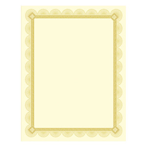 Southworth Premium Certificates, 8.5 x 11, Ivory/Gold with Spiro Gold Foil Border,15/Pack (SOUCTP2V) View Product Image