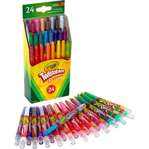 Crayola Mini Twistables Crayons, 24 Count - For Child - Red, Scarlet, Red Orange, Orange, Yellow-orange, Yellow, Green, Yellow Green, Blue Green, Blue, Red Violet, ... - Plastic
