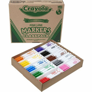 Crayola 10-Color Marker Classpack - Fine Marker Point - Assorted Ink