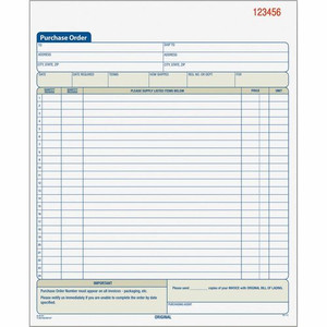 TOPS Carbonless 2-Part Purchase Order Books - 50 Sheet(s) - Wire Bound - 2 Part - Carbonless Copy - 8.38" x 10.19" Sheet Size