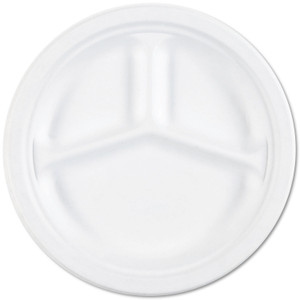 AbilityOne 7350012636700, SKILCRAFT, Waterproof Paper Plates, 10.25" dia, 0.88" Deep, White, 500/Box (NSN2636700) View Product Image