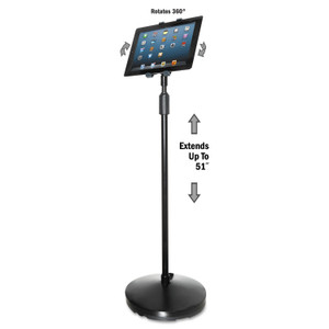 Kantek Floor Stand for iPad and Other Tablets, Black