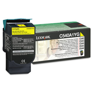 Lexmark C540A1YG Return Program Toner, 1,000 Page-Yield, Yellow (LEXC540A1YG) View Product Image