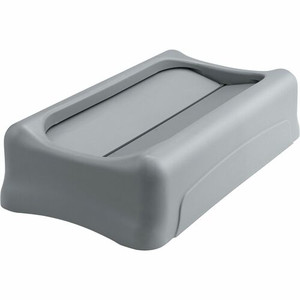 Rubbermaid Commercial Slim Jim Container Swing Lid - Rectangular - Plastic - Gray - (RCP267360GY)