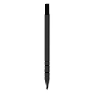 Universal Replacement Ballpoint Counter Pen, Medium 1 mm, Black Ink, Black Barrel, 6/Pack