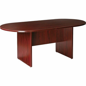 Lorell Essentials Oval Conference Table - Laminated Oval Top - Slab Base - 36" Table Top Length x 72" Table Top Width x 1.25" Table Top Thickness - 29.50" Height - Assembly Required