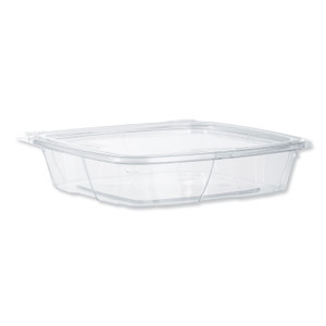 Dart ClearPac SafeSeal Tamper-Resistant/Evident Containers, Flat Lid, 35 oz, 7.9 x 8.8 x 1.8, Clear, Plastic, 100/Bag, 2 Bags/CT (DCCCH35DEF) View Product Image