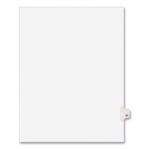 Avery Preprinted Legal Exhibit Side Tab Index Dividers, Avery Style, 10-Tab, 21, 11 x 8.5, White, 25/Pack, (1021)