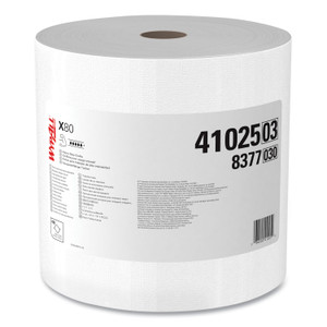 WypAll Power Clean X80 Heavy Duty Cloths, Jumbo Roll, 12.4 x 12.2, White, 475/Roll
