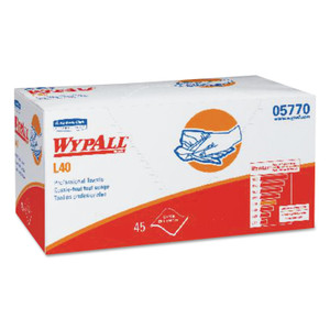 WypAll L40 Towels, Pro Towels, 12 x 23, White, 45/Box, 12 Boxes/Carton
