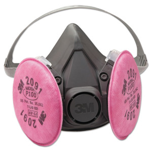 3M Half Facepiece Respirator 6000 Series, Reusable, Medium MMM6291 (MMM6291) View Product Image