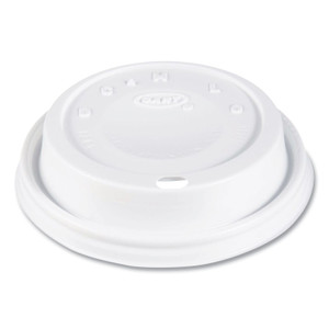 SOLO Cappuccino Dome Sipper Lids, Fits 12 oz Hot Cups, Plastic, White, 1,000/Carton