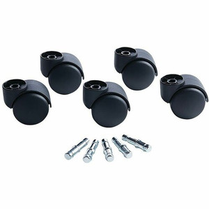 Master Caster Deluxe Futura Hooded Chair Mat Casters - 2.18" Diameter - 120 lb Load Capacity - Polyurethane - Matte Black