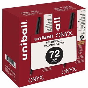 uniball™ Onyx Rollerball Pens - 0.7 mm Pen Point - Black Ink - Matte Black Barrel