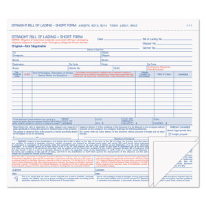 TOPS Hazardous Material Short Form, Three-Part Carbonless, 7 x 8.5, 50 Forms Total