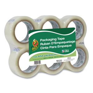 Duck Commercial Grade Packaging Tape, 3" Core, 1.88" x 109 yds, Clear, 6/Pack (DUC240054) View Product Image