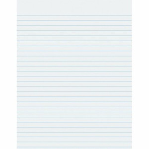 Pacon Composition Paper - Letter - Wide Ruled Front Ruling - 0.37" Ruled - Unruled Margin - 16 lb Basis Weight