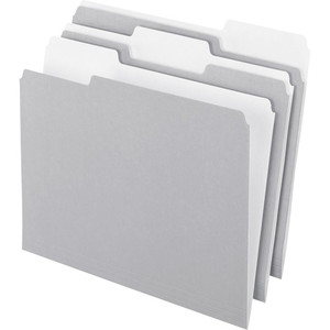 Pendaflex 1/3 Tab Cut Letter Recycled Top Tab File Folder - 8 1/2" x 11" - Top Tab Location - Assorted Tab Position - 11 pt. - 1 Plys - (PFX15213GRA)