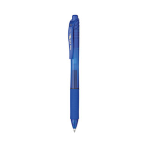 Pentel EnerGel-X Gel Pen, Retractable, Medium 0.7 mm, Blue Ink, Translucent Blue/Blue Barrel, Dozen